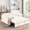 64.9"3-in-1 foldable large size sofa bed, modern velvet double sofa, sofa bed with adjustable back, storage bag and pillow, suitable for living room