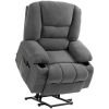 HOMCOM Power Lift Recliner Chair Sofa with Vibration Massage and Heat, Fabric Lift Chair for Elderly, Massage Recliner Chair with Remote Control