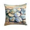 Sand Dollars Throw Pillow Machine Washable, Indoor Outdoor Decorative Pillow for Couch, Bed or Patio, 18Hx18W