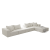 Modern Upholstered Sectional Sofa Couch Set,Modular 132" L Shaped Sectional Living Room Sofa Set With 6 Pillows