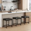 2 Pack Vanity Stool Chair, Makeup Stool, Faux Leather Vanity Stool, Modern Foot Stool for Vanity Makeup, Living Room, Bedroom and Entryway