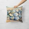 Sand Dollars Throw Pillow Machine Washable, Indoor Outdoor Decorative Pillow for Couch, Bed or Patio, 18Hx18W