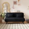 velvet black 55″ Convertible Chair Bed, Tri-Fold Sofa Bed with Adjustable Backrest & Pillow