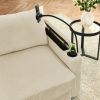 Modern 3 seat Sofa with Storage, Deep Seat Sofa with Cup Holders & Phone Holder Charging Ports, Beige Corduroy Couch for Living Room,Beige