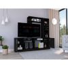King Entertainment Center for TV´s up 78", Double Door Cabinet, Storage Spaces, Six External Shelves