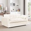64.9"3-in-1 foldable large size sofa bed, modern velvet double sofa, sofa bed with adjustable back, storage bag and pillow, suitable for living room