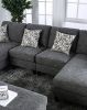 Living Room 1pc Armless Chair Transitional Style Chenille Fabric Gray Color Tappered Feet Couch Pillows