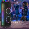 1Pc Portable Wireless Party Speaker Colorful Lights DJ PA System with TWS Function FM Radio USB MMC Card Reading Aux In Guitar Input Recording Functio