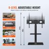 VEVOR TV Stand Mount, Swivel Tall TV Stand for 32 to 65 inch TVs, Height Adjustable Portable Floor TV Stand with Tempered Glass Base for Bedroom