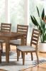 Transitional Set of 2pc Side Chairs Walnut Light Gray Ladder Back Chairs Solid wood 100% Polyester Fabric Upholstered Padded Seat Dining Room Furnitur