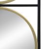 47.2" Eclectic Styling Metal Beaded Black Wall Mirror with Contemporary Design for Bedroom,Liveroom & Entryway