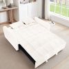 64.9"3-in-1 foldable large size sofa bed, modern velvet double sofa, sofa bed with adjustable back, storage bag and pillow, suitable for living room