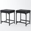 2 Pack Vanity Stool Chair, Makeup Stool, Faux Leather Vanity Stool, Modern Foot Stool for Vanity Makeup, Living Room, Bedroom and Entryway