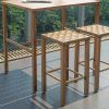 Bar Stools Set of 2, 27.6inch Metal Counter Height Bar Stools with Footrest, Hand-Made Drawstring Tall Bar Chairs for Kitchen, Island, Dining Room