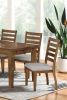 Transitional Set of 2pc Side Chairs Walnut Light Gray Ladder Back Chairs Solid wood 100% Polyester Fabric Upholstered Padded Seat Dining Room Furnitur