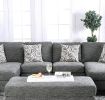 Living Room 1pc Armless Chair Transitional Style Chenille Fabric Gray Color Tappered Feet Couch Pillows