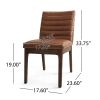 Upholstered Dining Chairs With Rubber Legs (Set of 2),Light Brown