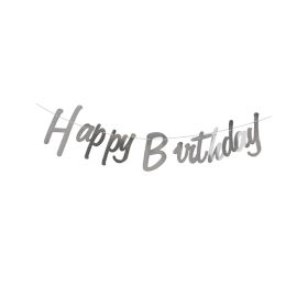 Sliver Birthday Hanging Strip Party Decorations For Weddings And Birthdays Made Of Durable Paper (Option: 12pc)